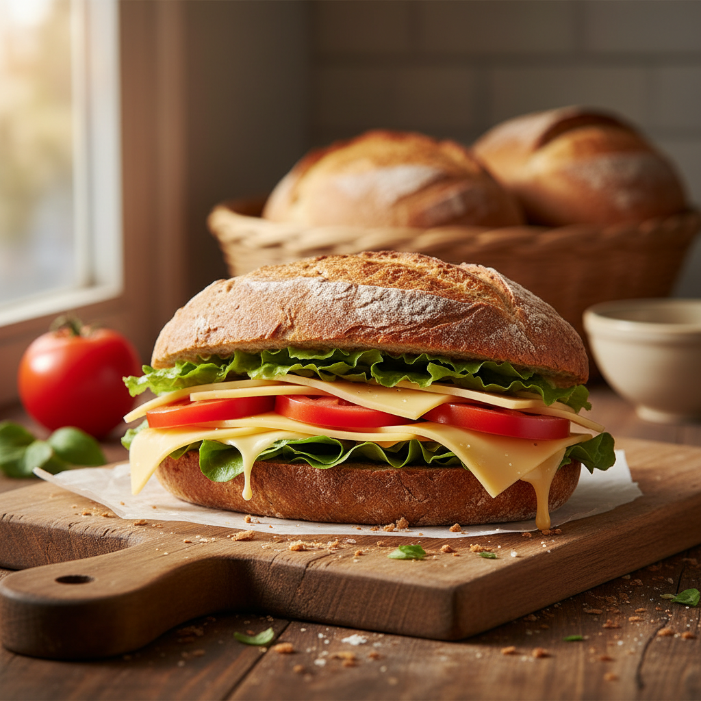 Sandwich bread lifestyle shot with sandwich filling