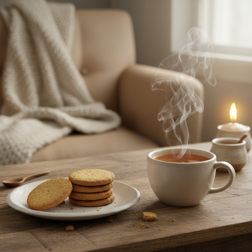 Digestive biscuits with a cup of tea