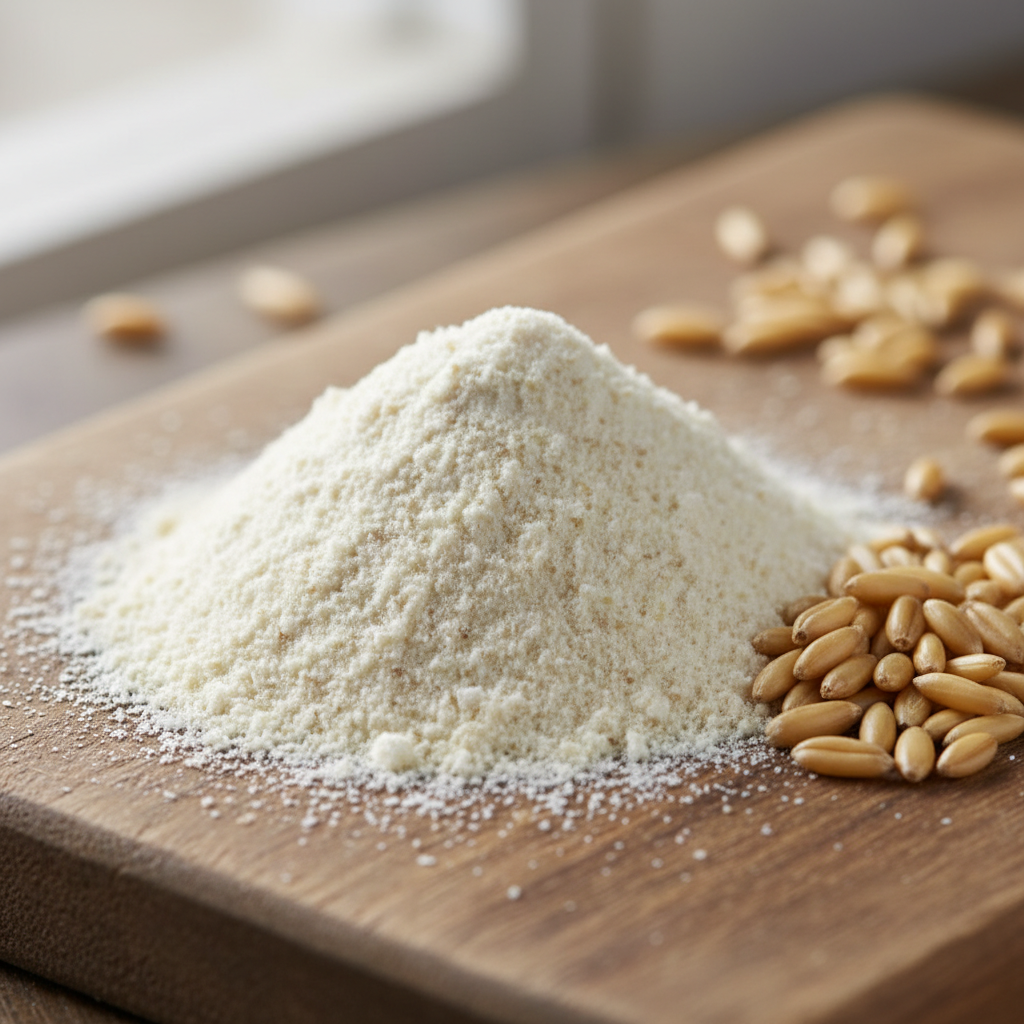 Close-up of oat flour texture with whole oats