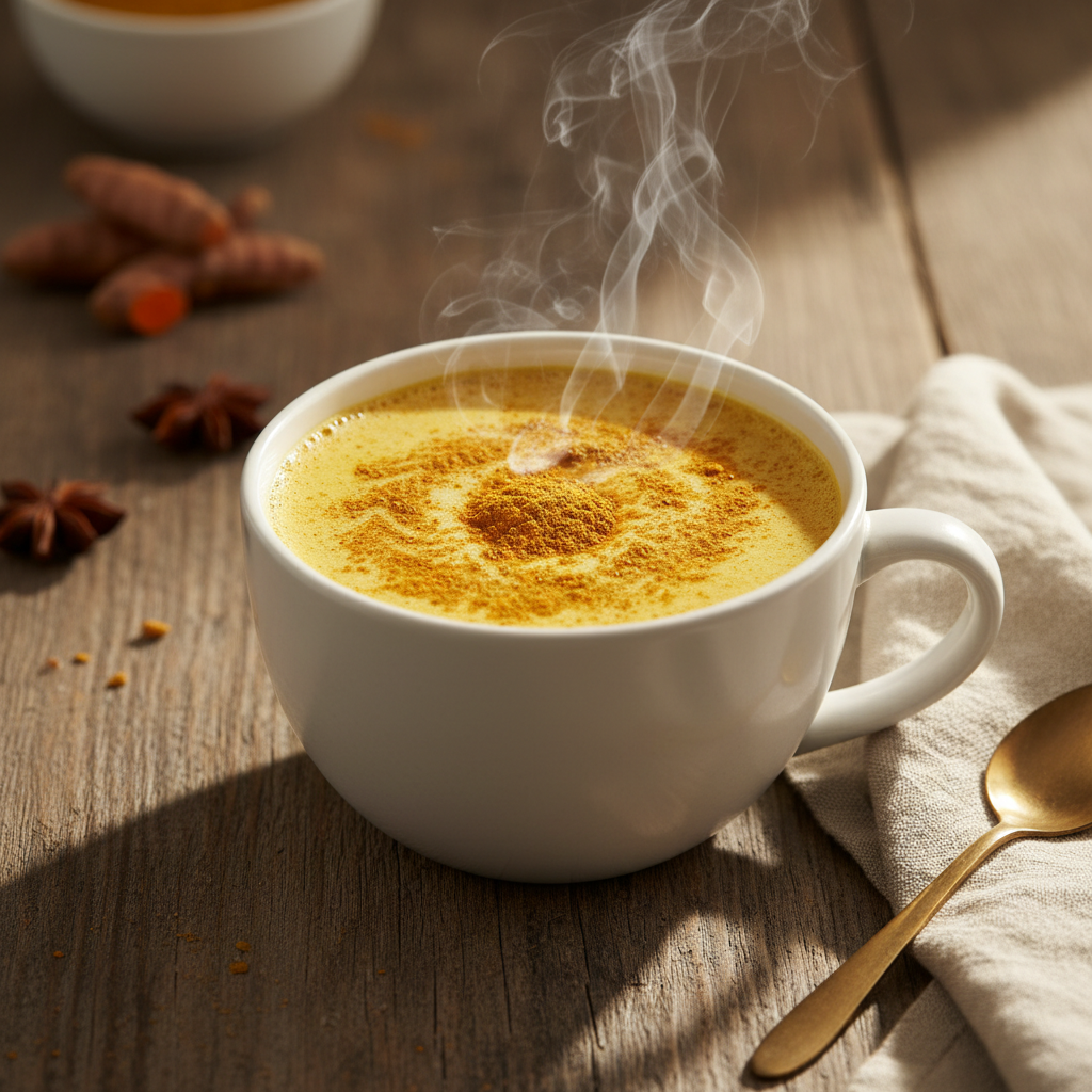 Golden milk turmeric latte mug