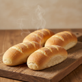 Freshly baked soft hot dog buns