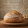 Freshly baked sourdough bread boule