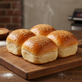 Freshly baked sesame burger buns