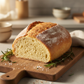 Freshly baked potato bread loaf