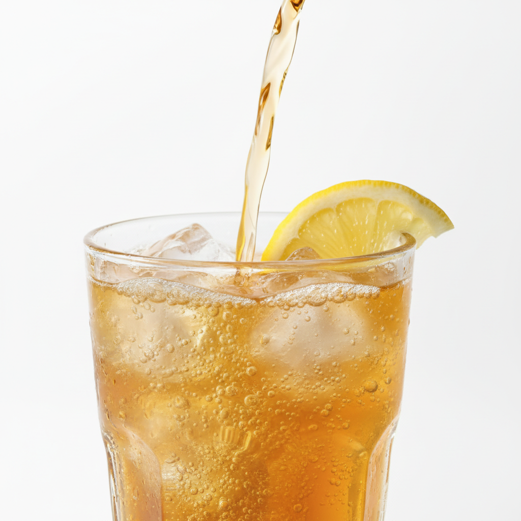Ginger lemon kombucha in glass