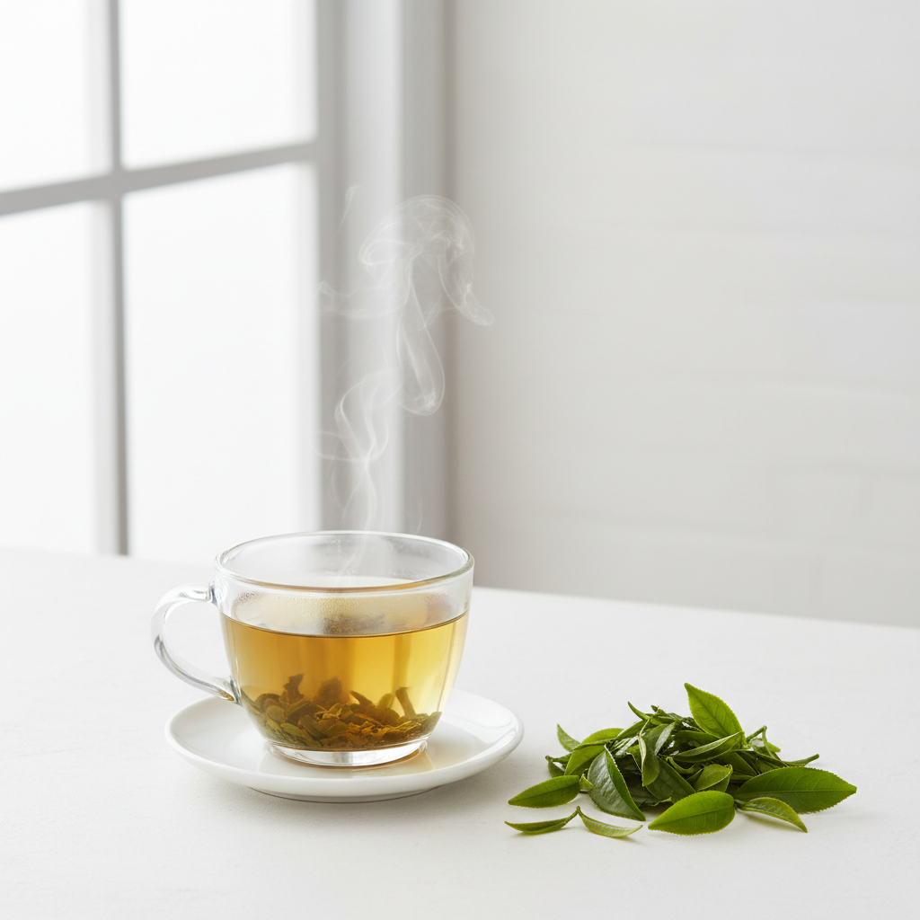 Brewed green tea cup