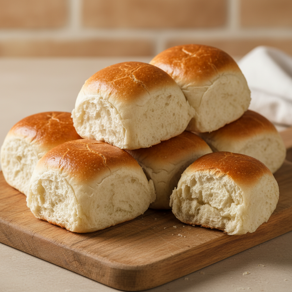 Freshly baked soft pav buns