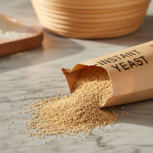 Instant yeast granules in kraft sachet