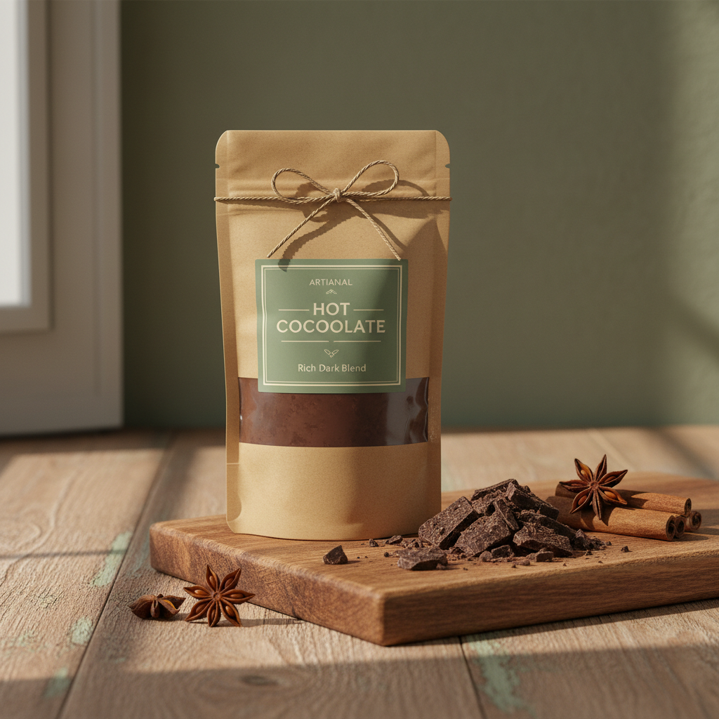 Hot chocolate mix packaging