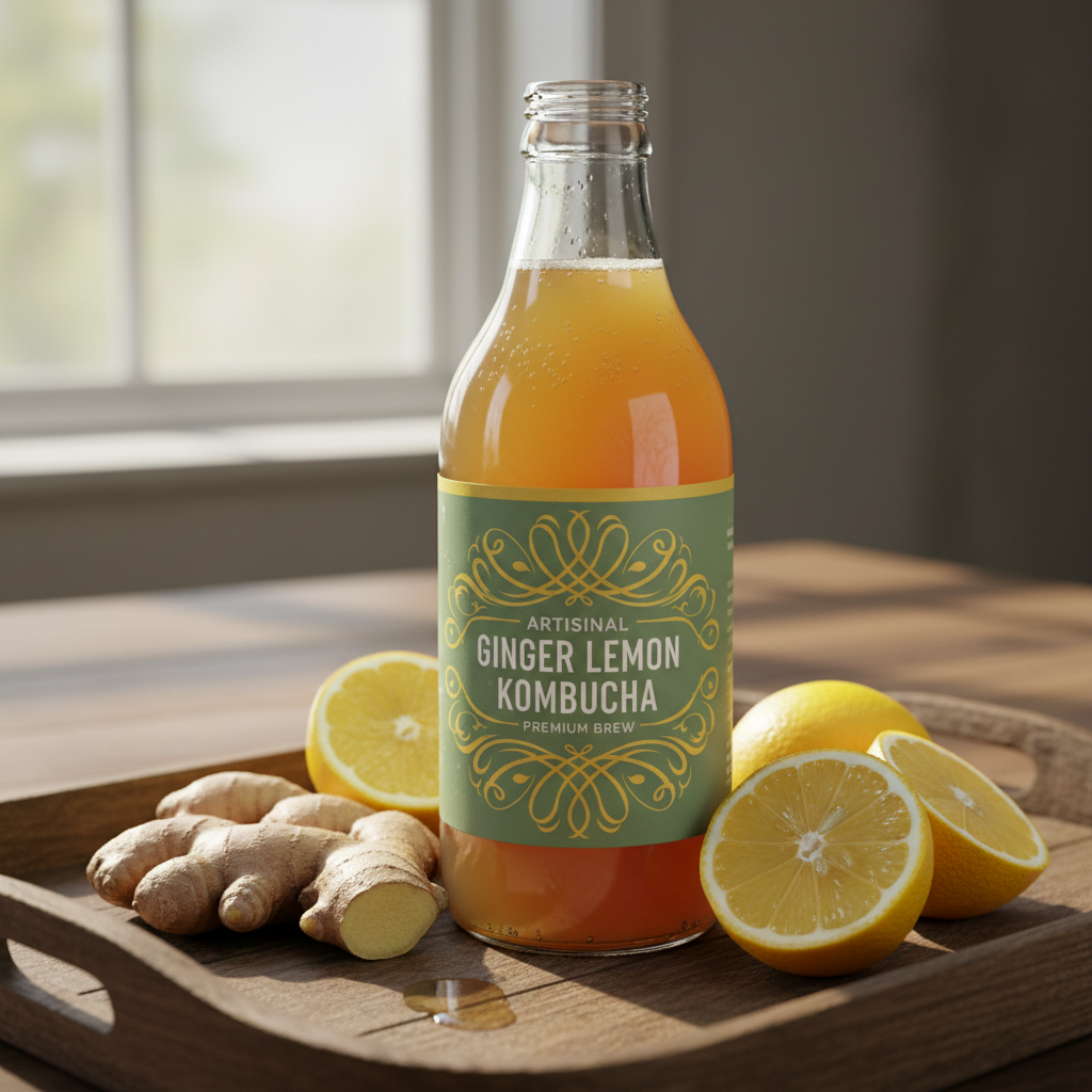 Ginger lemon kombucha tray