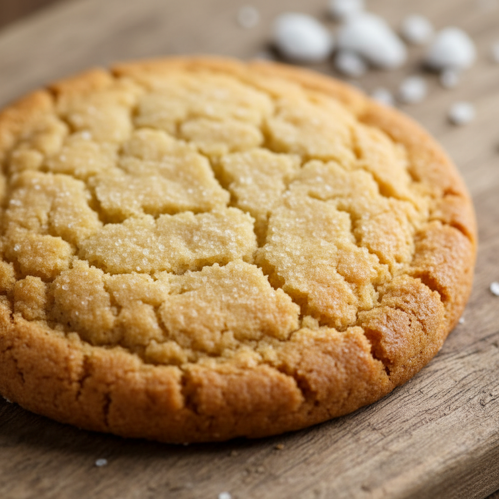 Close-up of shortbread cookie showing buttery crumbly texture