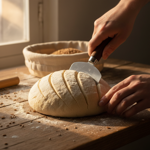 Bread scoring lame scoring a sourdough loaf