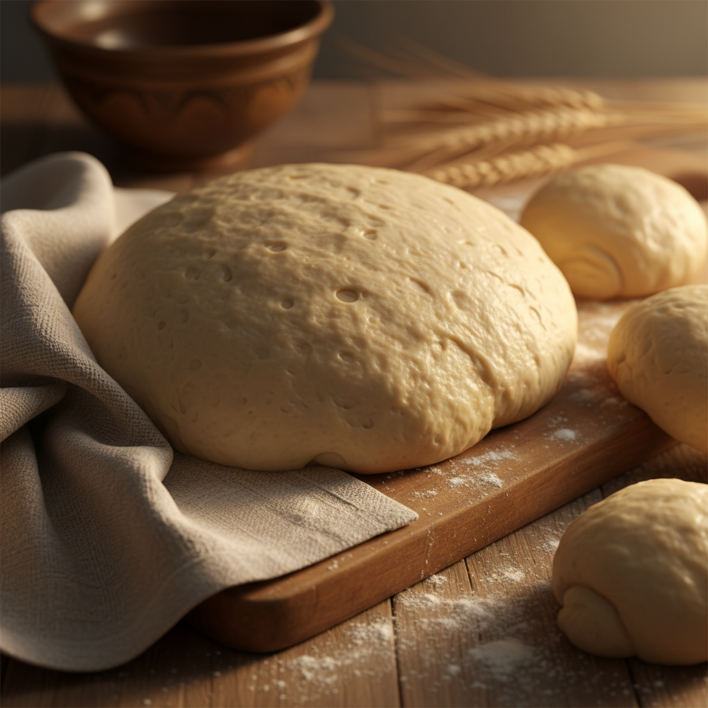 Bread roll dough close-up showing soft texture