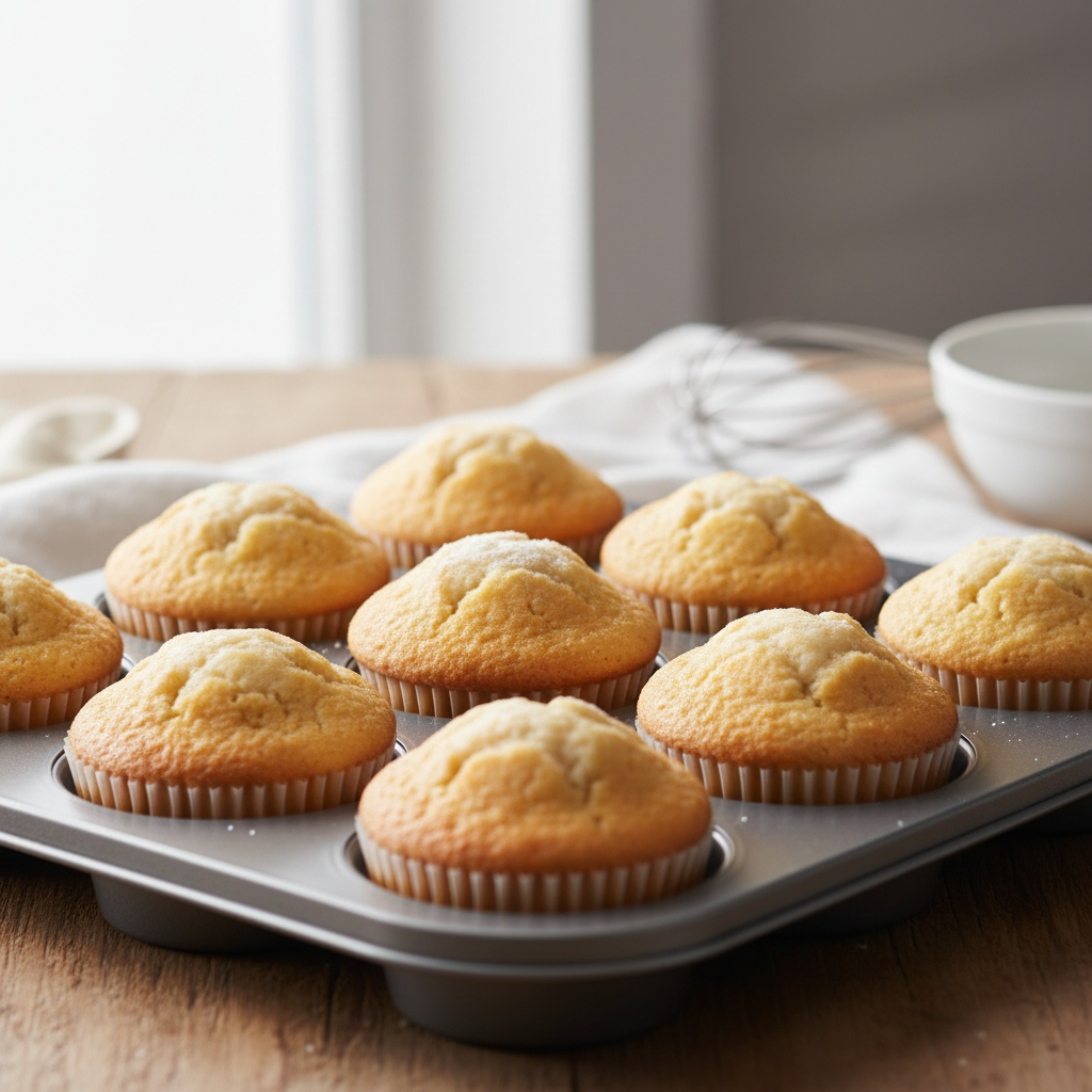 Vanilla muffins in muffin tray