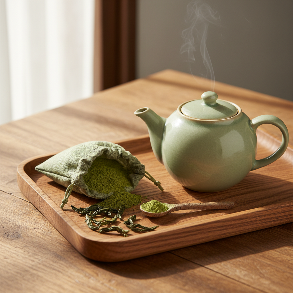 Green tea tray setup